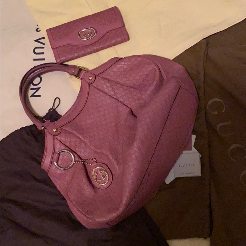 Bundle of Gucci micro guccissima dusty rose set